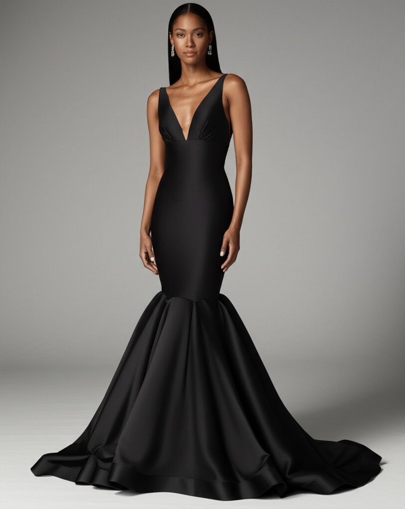 Evening Collection - Black Silk Dress